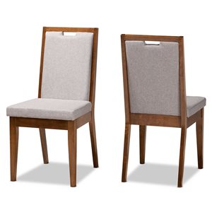 Baxton Studio Octavia Contemporary Polyester Upholstered Side Chair with Wood Frame - Set of 2