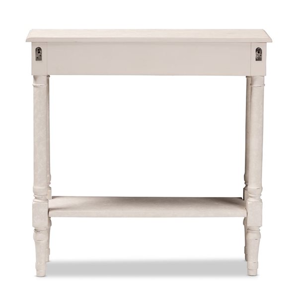 Baxton Studio Ariella Whitewash Farmhouse 1-Drawer Console Table