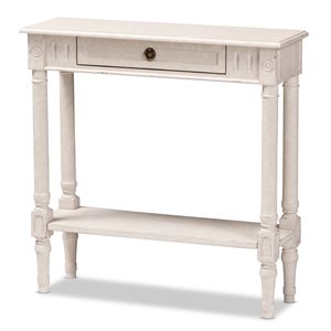 Baxton Studio Ariella Whitewash Farmhouse 1-Drawer Console Table