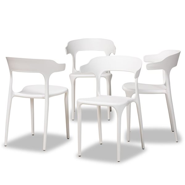 Baxton Studio Gould Transitional Side Chair with Plastic Frame - Set of 4