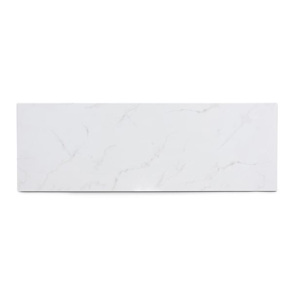 Baxton Studio Renzo Brushed Gold/White Faux Marble Glam Console Table