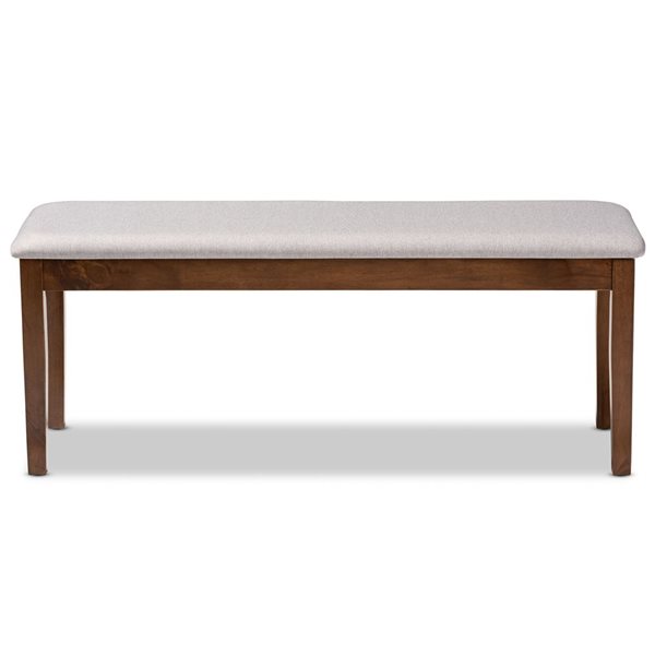 Baxton Studio Teresa Grey and Walnut Brown Rectangular Dining Bench