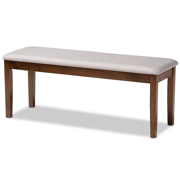 Baxton Studio Teresa Grey and Walnut Brown Rectangular Dining Bench