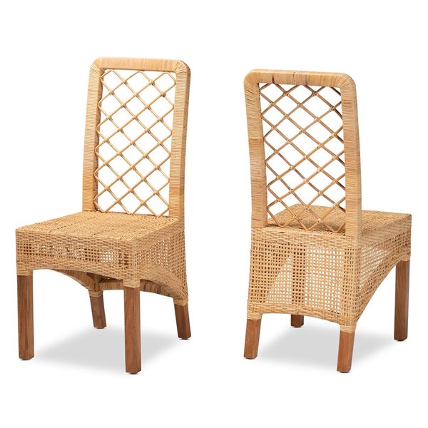 Baxton Studio Moscow Contemporary Side Chair with Wood Frame - Set of 2