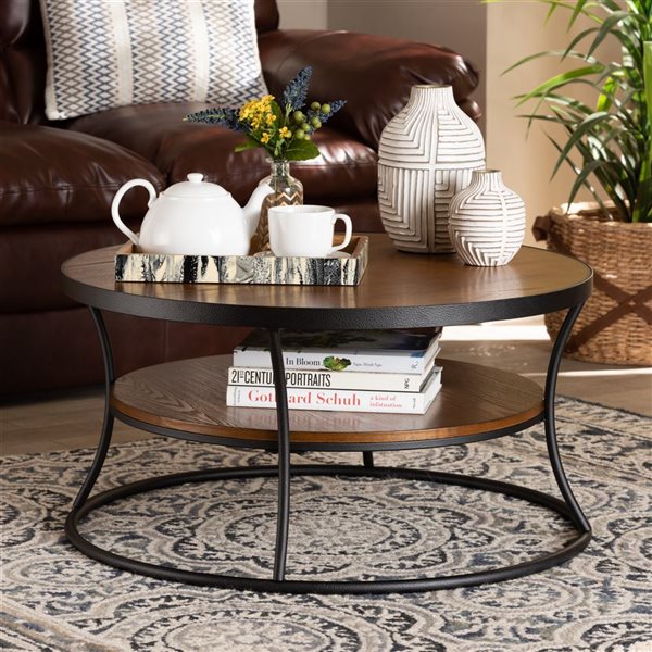 Baxton Studio Albany Walnut Brown Wood Coffee Table 11035 LWC RONA