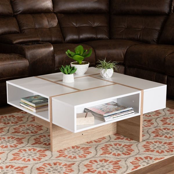 Baxton Studio Rasa White Wood Coffee Table 10211 LWC RONA