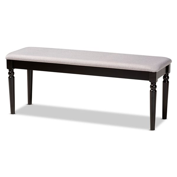 Baxton Studio Giovanni Grey and Dark Brown Rectangular Dining Bench