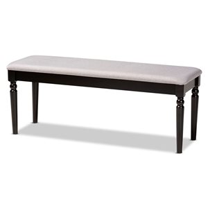 Baxton Studio Giovanni Grey and Dark Brown Rectangular Dining Bench