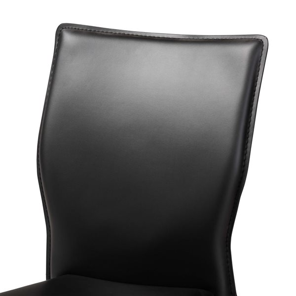 Baxton Studio Heidi Black Faux Leather Upholstered Side Chair with Metal Frame - Set of 4