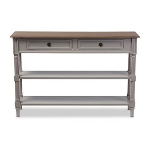 Baxton Studio Edouard Walnut Brown/Grey Vintage 2-Drawer Console Table