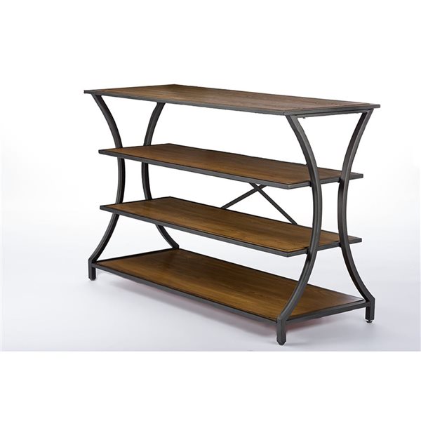 Baxton Studio Lancashire Walnut Brown Industrial Console Table