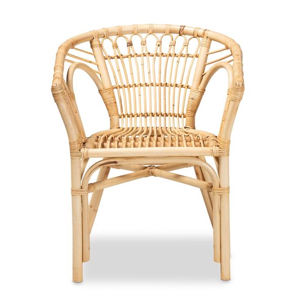 Baxton Studio Kaka Contemporary Arm Chair with Wicker Frame