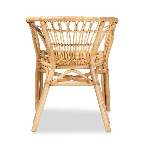 Baxton Studio Kaka Contemporary Arm Chair with Wicker Frame