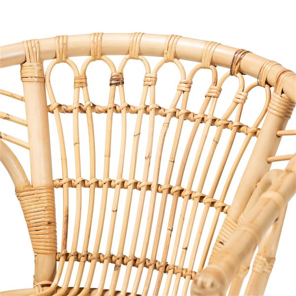 Baxton Studio Kaka Contemporary Arm Chair with Wicker Frame