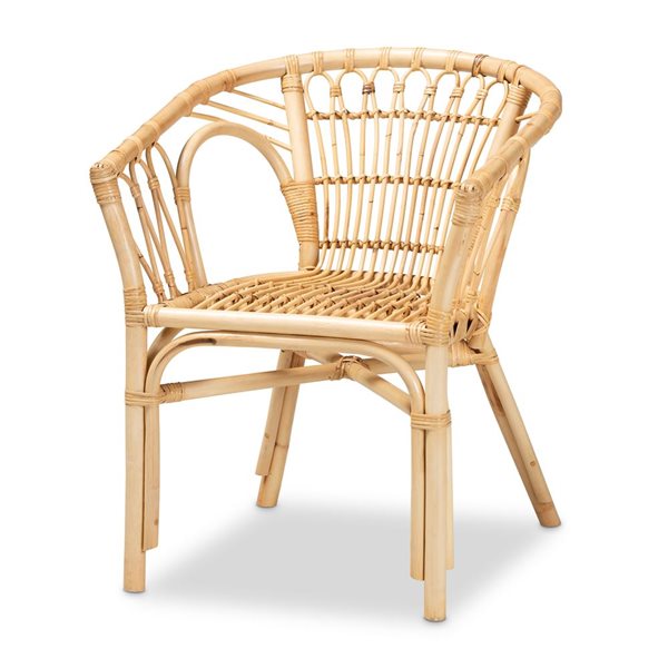 Baxton Studio Kaka Contemporary Arm Chair with Wicker Frame 12790