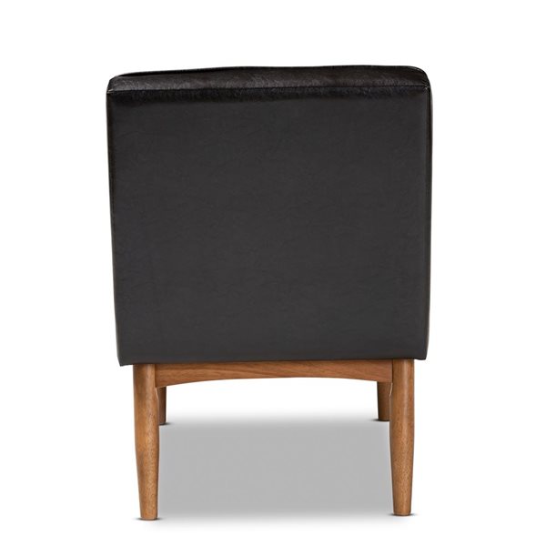 Baxton Studio Arvid Traditional Faux Leather Upholstered Side Chair with Wood Frame