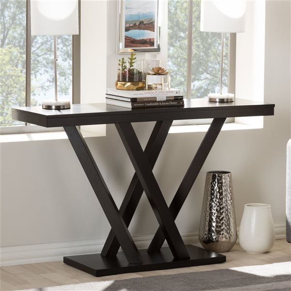 Baxton Studio Everdon Black Modern Console Table 4967 LWC RONA