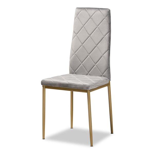 Baxton Studio Blaise Contemporary Polyester Upholstered Side Chair with Wood Frame - Set of 4