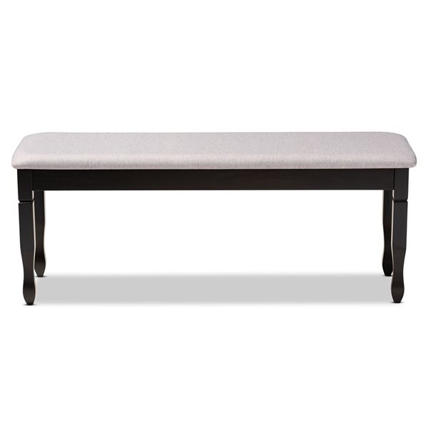 Baxton Studio Corey Grey and Dark Brown Rectangular Dining Bench