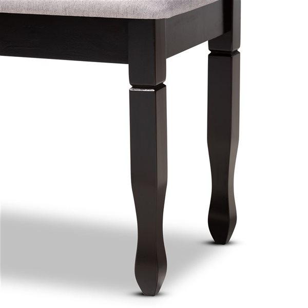 Baxton Studio Corey Grey and Dark Brown Rectangular Dining Bench