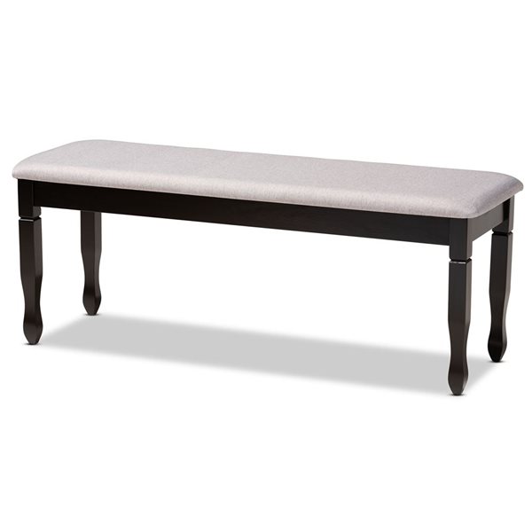 Baxton Studio Corey Grey and Dark Brown Rectangular Dining Bench