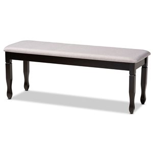 Baxton Studio Corey Grey and Dark Brown Rectangular Dining Bench