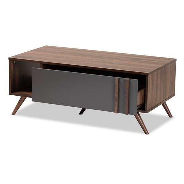 Baxton Studio Naoki Walnut Brown Wood Coffee Table