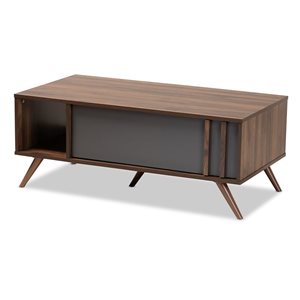 Baxton Studio Naoki Walnut Brown Wood Coffee Table