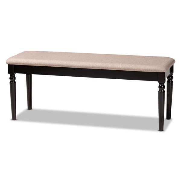 Baxton Studio Giovanni Sand and Dark Brown Rectangular Dining