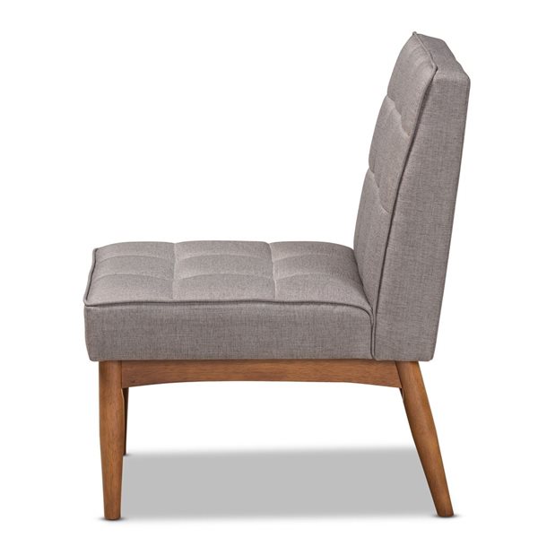 Baxton Studio Sanford Traditional Polyester Upholstered Side Chair with Wood Frame