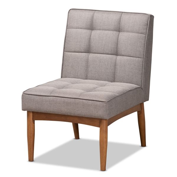 Baxton Studio Sanford Traditional Polyester Upholstered Side Chair with Wood Frame