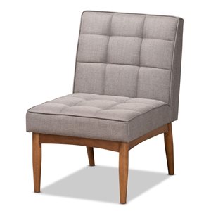 Baxton Studio Sanford Traditional Polyester Upholstered Side Chair with Wood Frame