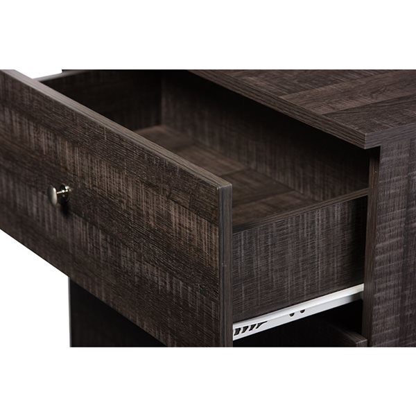 Baxton Studio Decon Brown 3-Drawer Standard Chest