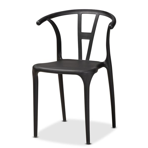 Baxton Studio Warner Black Contemporary Side Chair with Plastic Frame - Set of 4