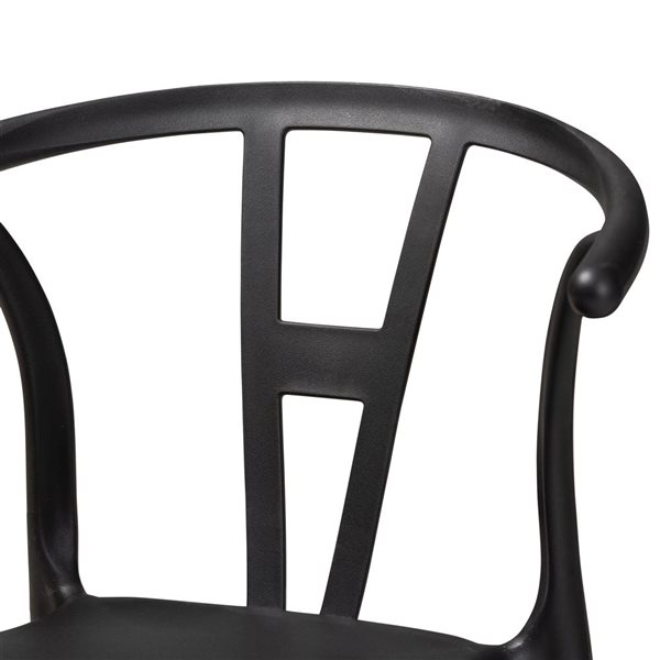 Baxton Studio Warner Black Contemporary Side Chair with Plastic Frame - Set of 4