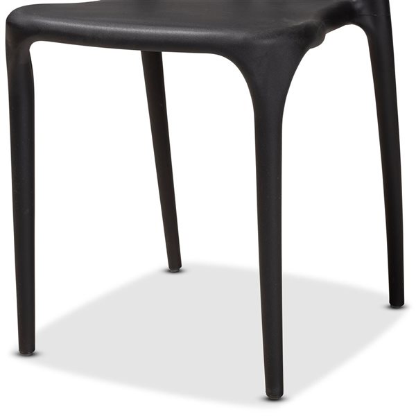 Baxton Studio Warner Black Contemporary Side Chair with Plastic Frame - Set of 4