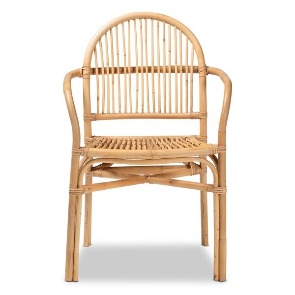 Baxton Studio Tugera Contemporary Arm Chair with Wicker Frame