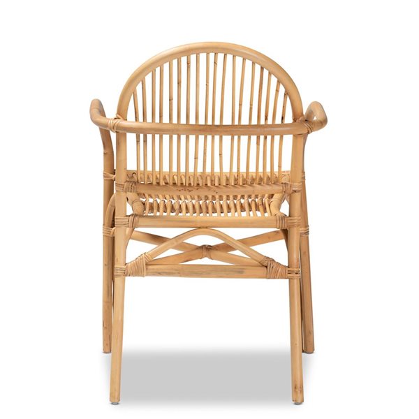 Baxton Studio Tugera Contemporary Arm Chair with Wicker Frame