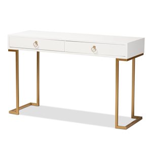 Baxton Studio Beagan White Glam Console Table