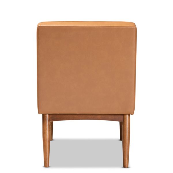 Baxton Studio Riordan Traditional Faux Leather Upholstered Side Chair with Wood Frame