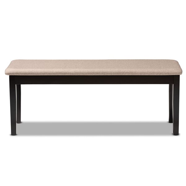 Baxton Studio Teresa Sand and Dark Brown Rectangular Dining Bench