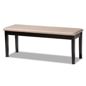 Baxton Studio Teresa Sand and Dark Brown Rectangular Dining Bench