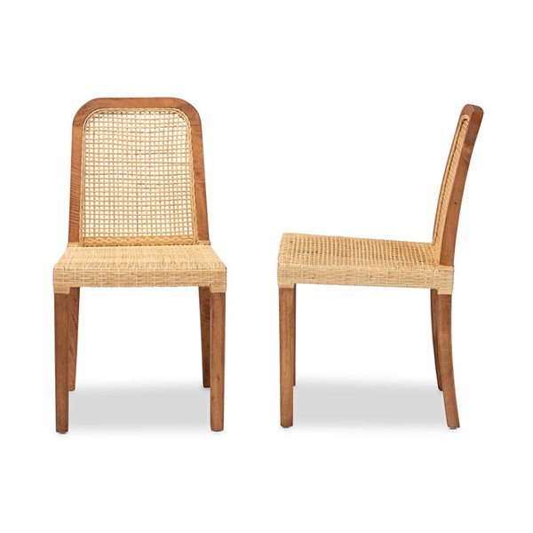 Baxton Studio Caspia Traditional Side Chair with Wood Frame - Set of 2