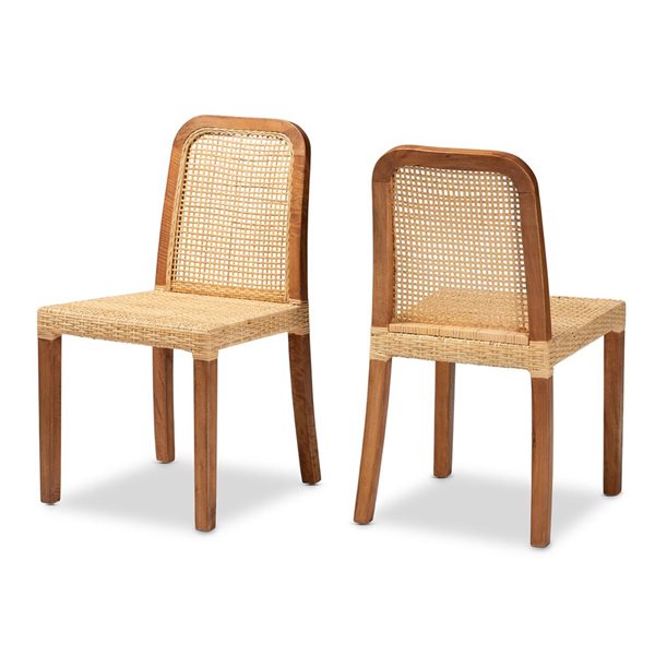 Baxton Studio Caspia Traditional Side Chair with Wood Frame - Set of 2