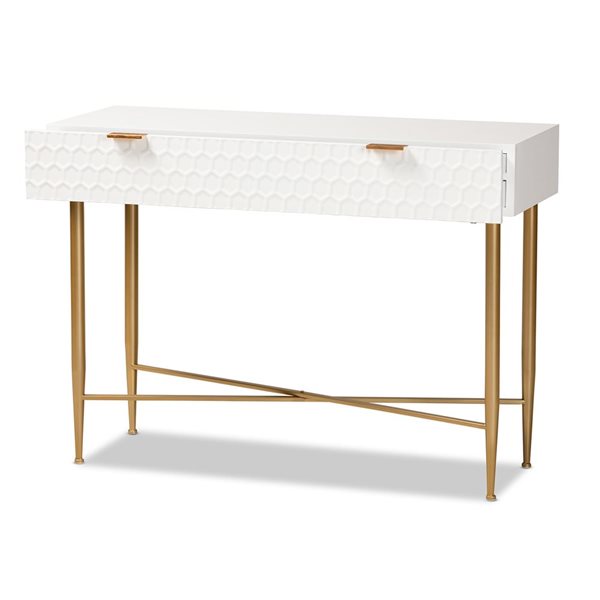 Baxton Studio Galia White Glam Console Table