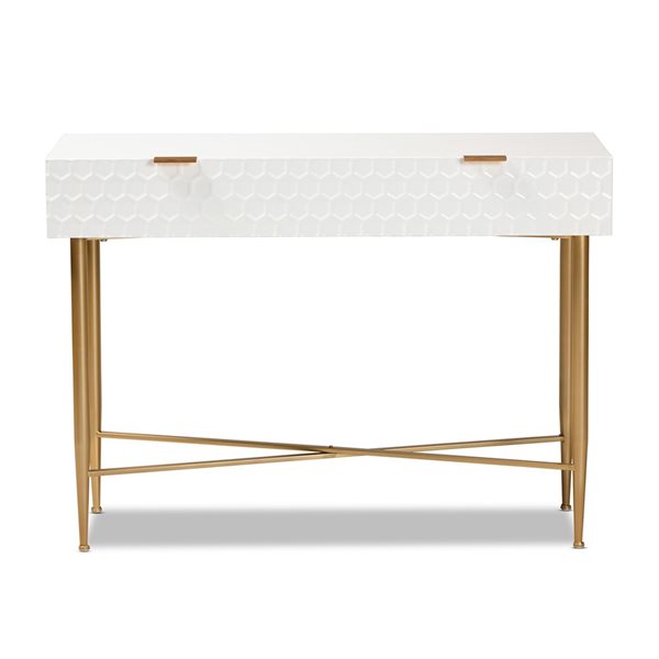 Baxton Studio Galia White Glam Console Table