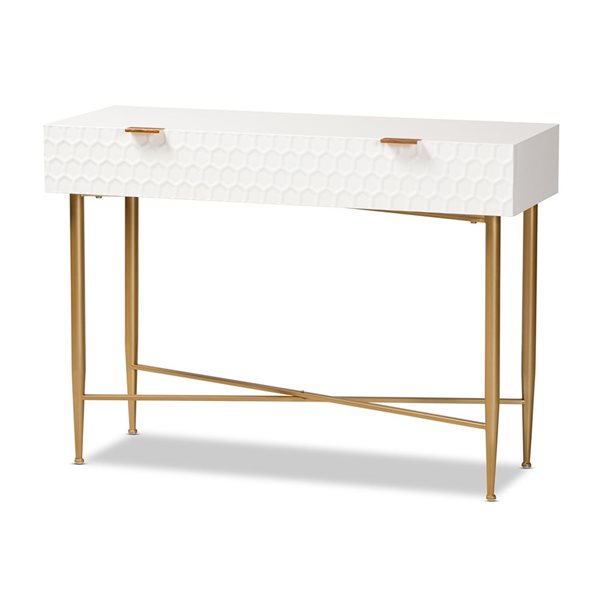 Baxton Studio Galia White Glam Console Table