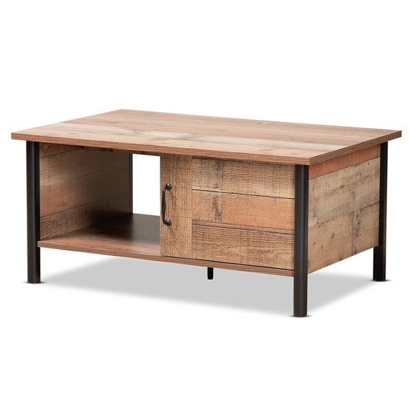 Baxton Studio Vaughan Rustic Brown Wood Coffee Table 11609 LWC RONA