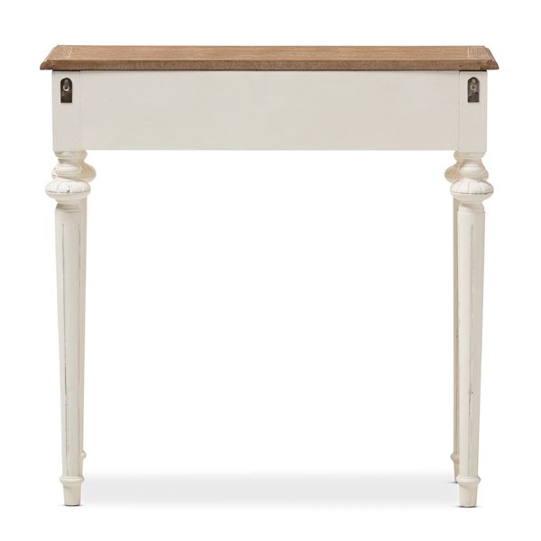 Baxton Studio Marquetterie Weathered Oak Vintage Console Table