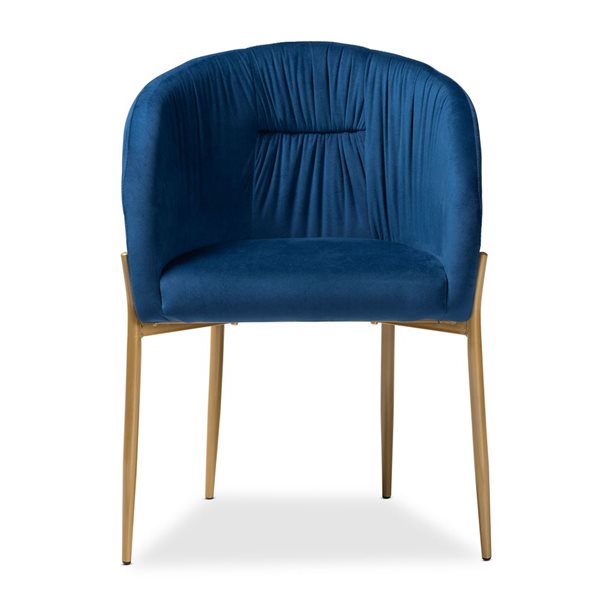 Baxton Studio Ballard Contemporary Polyester Upholstered Side Chair with Wood Frame